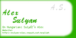 alex sulyan business card